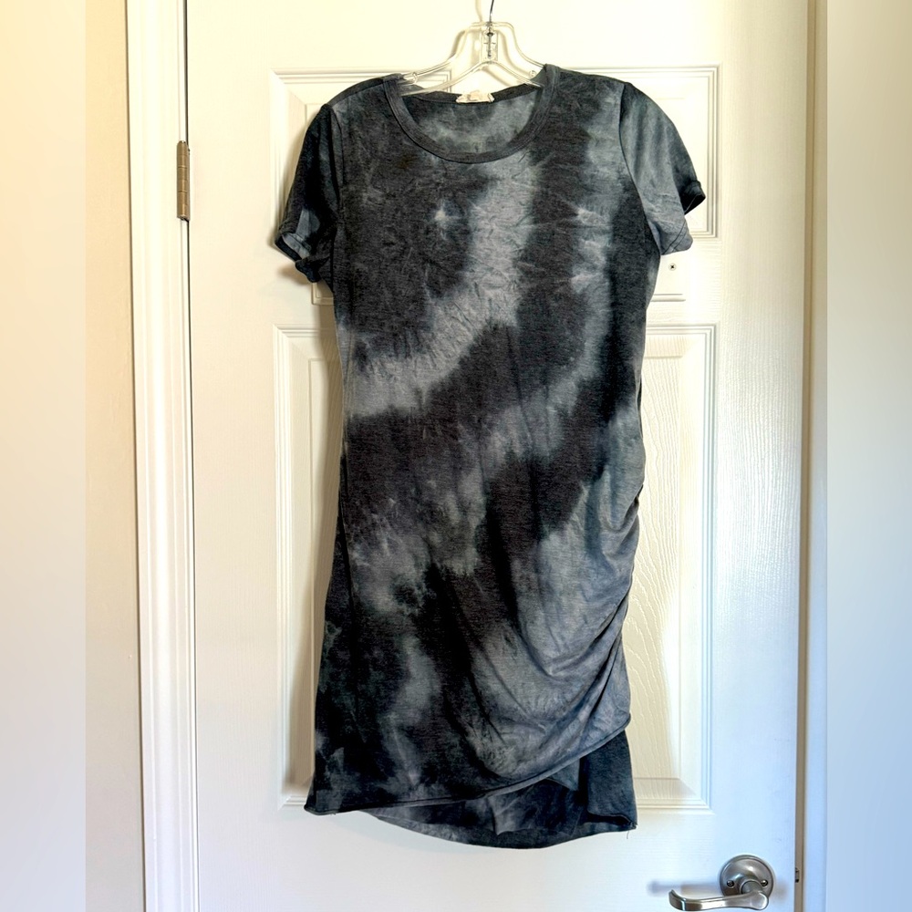 La Miel Beloved Tie Dye Large Ruched T-Shirt Body Con Mini Dress
